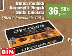 ŞÖLEN CHOCODAN’S BÜTÜN FINDIKLI KARAMELLİ· NUGALI SÜTLÜ ÇİKOLATA